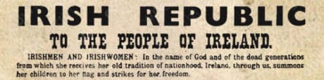 Snippet from Irish Proclamation of Independence 1916