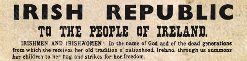 Snippet from Irish Proclamation of Independence 1916