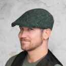 Hanna Hats Tweed Flat Cap - Green.