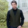 Irish Tweed Vest - Dark Green