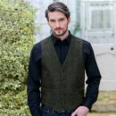 Irish Tweed Vest - Dark Green