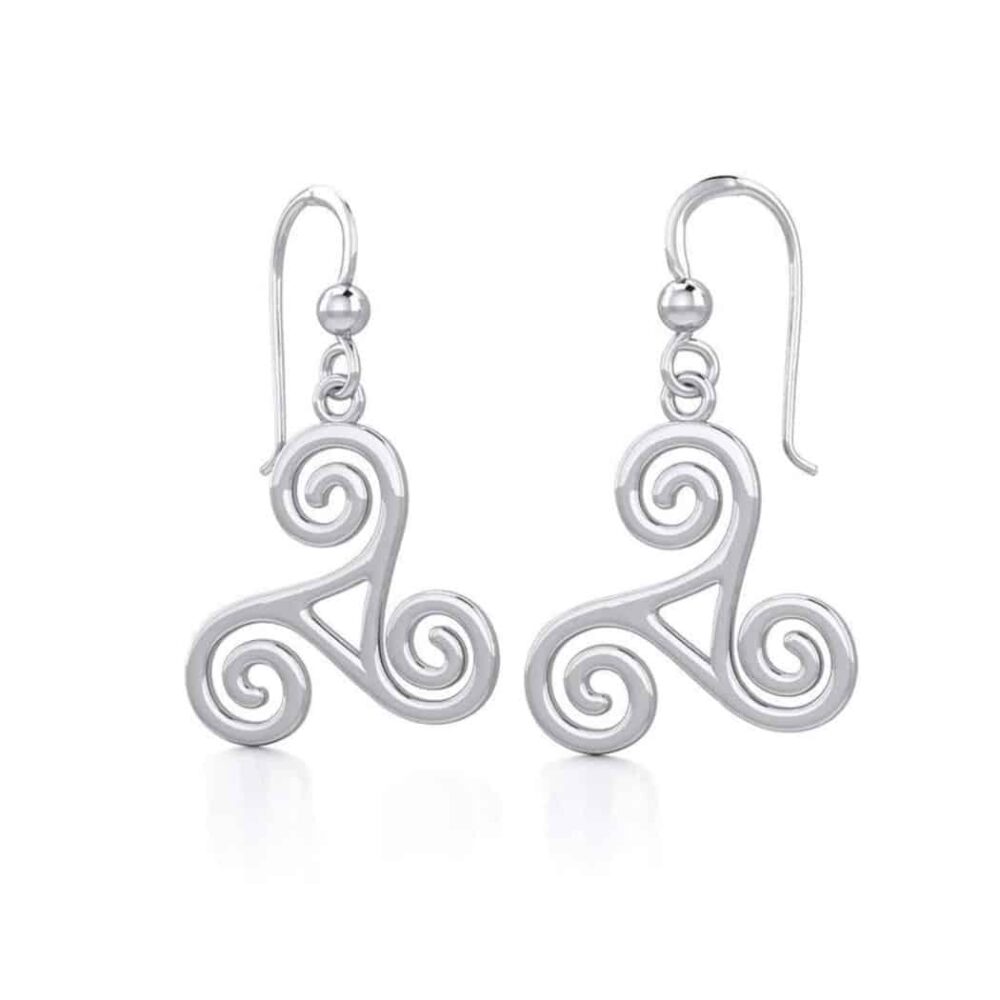 Triple Spiral Celtic Earrings