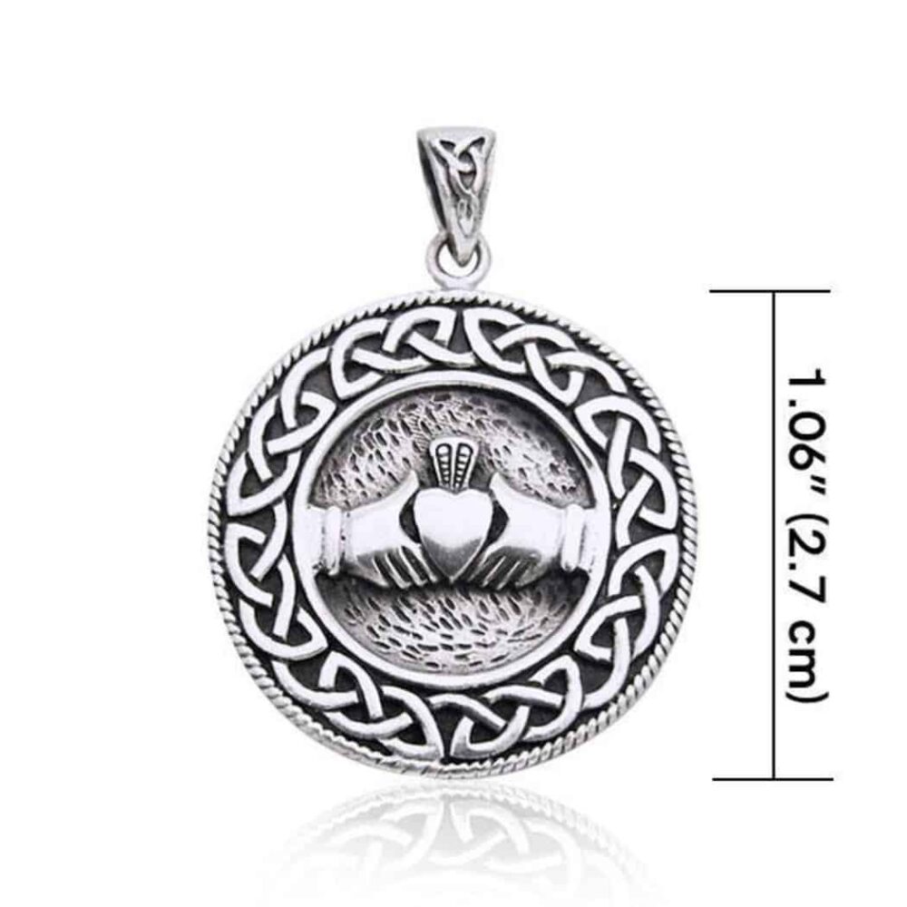 Celtic Knot Claddagh Silver Pendant