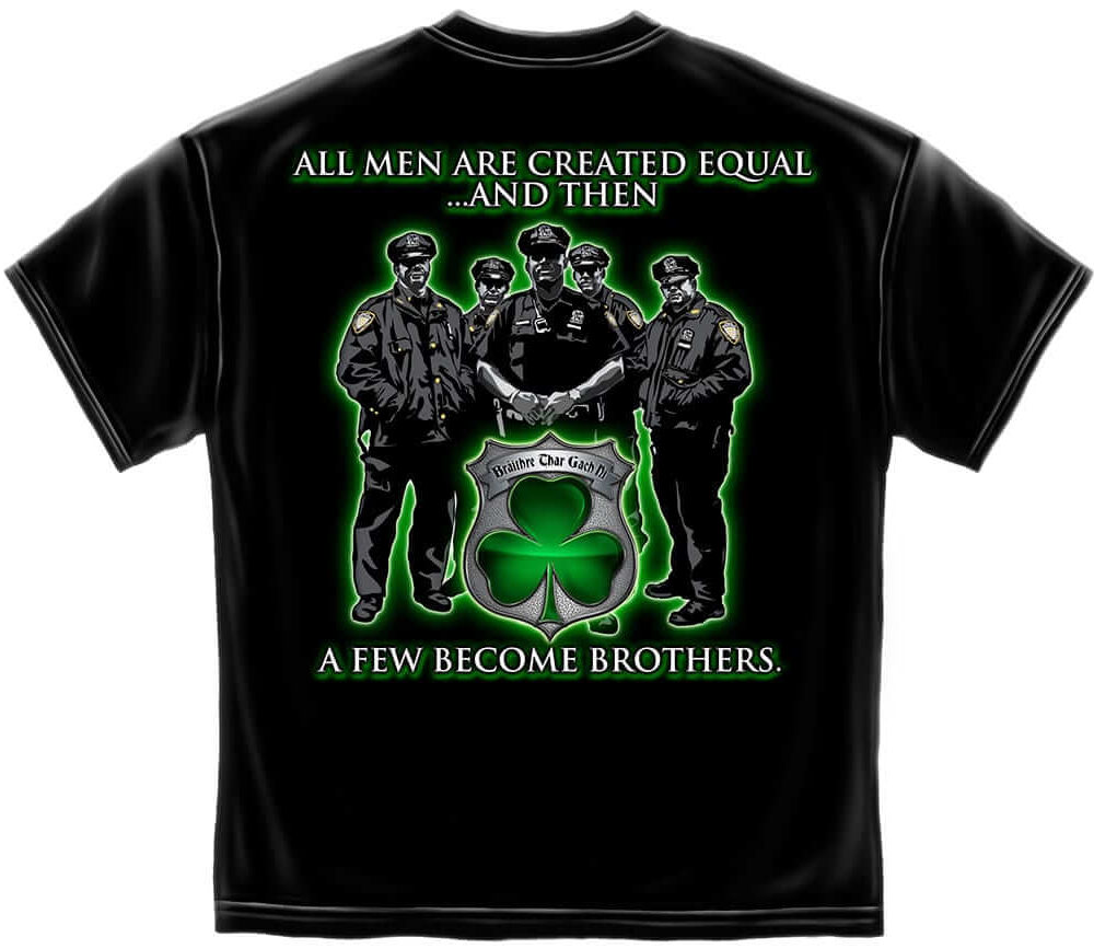 Irish Police Officer Shamrock T-Shirt - Black