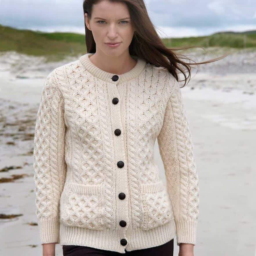 Irish Wool Sweater Womens Cardigan