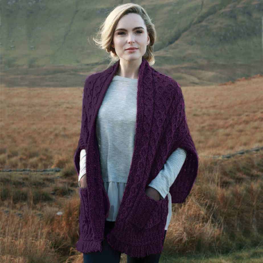 Womens Wool Wrap Purple