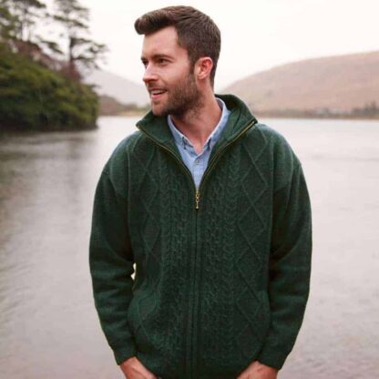 Men's Green Wool Cardigan