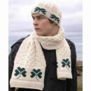 Irish Wool Shamrock Hat and Scarf