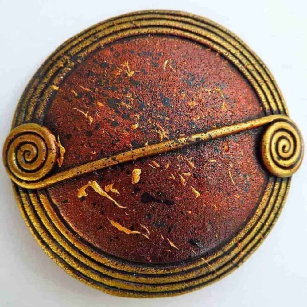 Celtic Scroll Wrap Pin - Brown