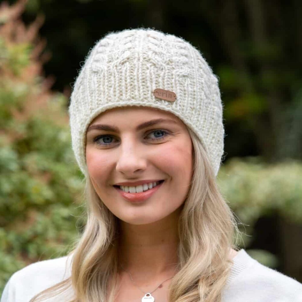 PK927-Aran-Cable-Pullon-Hat-White