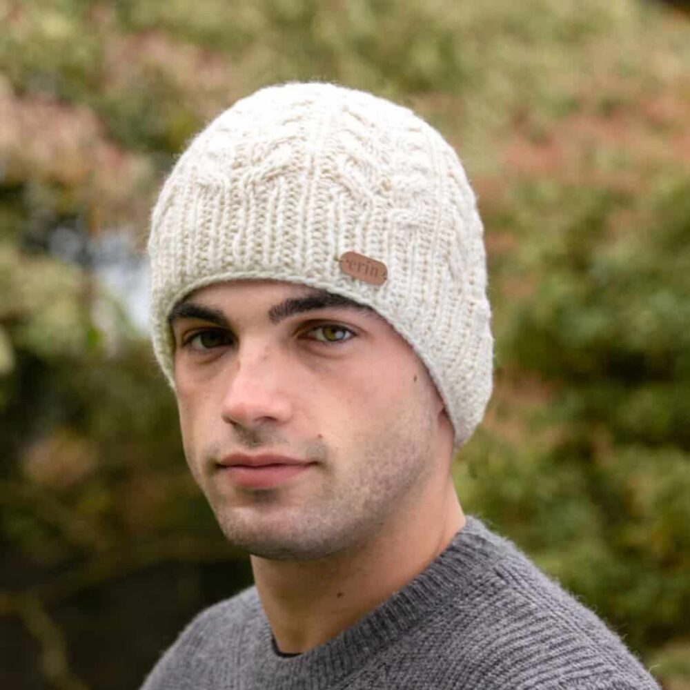 PK927-Aran-Cable-Pullon-Hat-White
