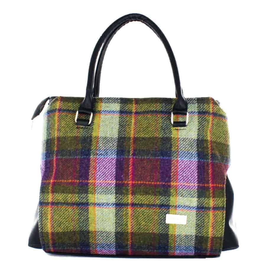 Irish Tweed Emily Handbag - Purple, Green Plaid