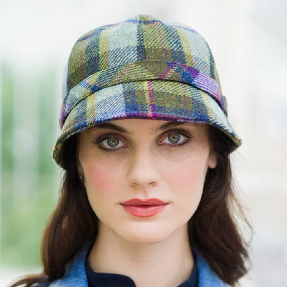 Irish Tweed Flapper For Women - Green and Purple