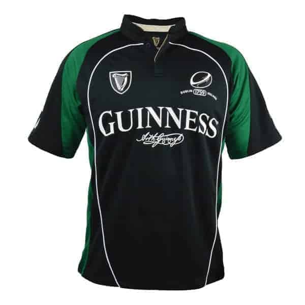 Guinness Black and Green Rugby Shirt | Celtic Clothing Company