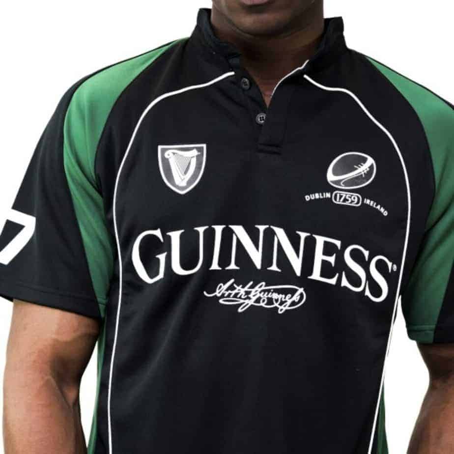 Black and Green Guinness Rugby Shirt