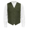 Irish tweed vest olive green