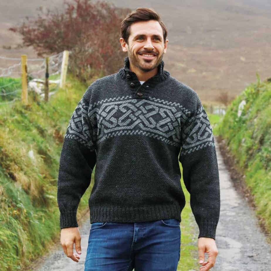 Celtic Knot Sweater For Men - Gray
