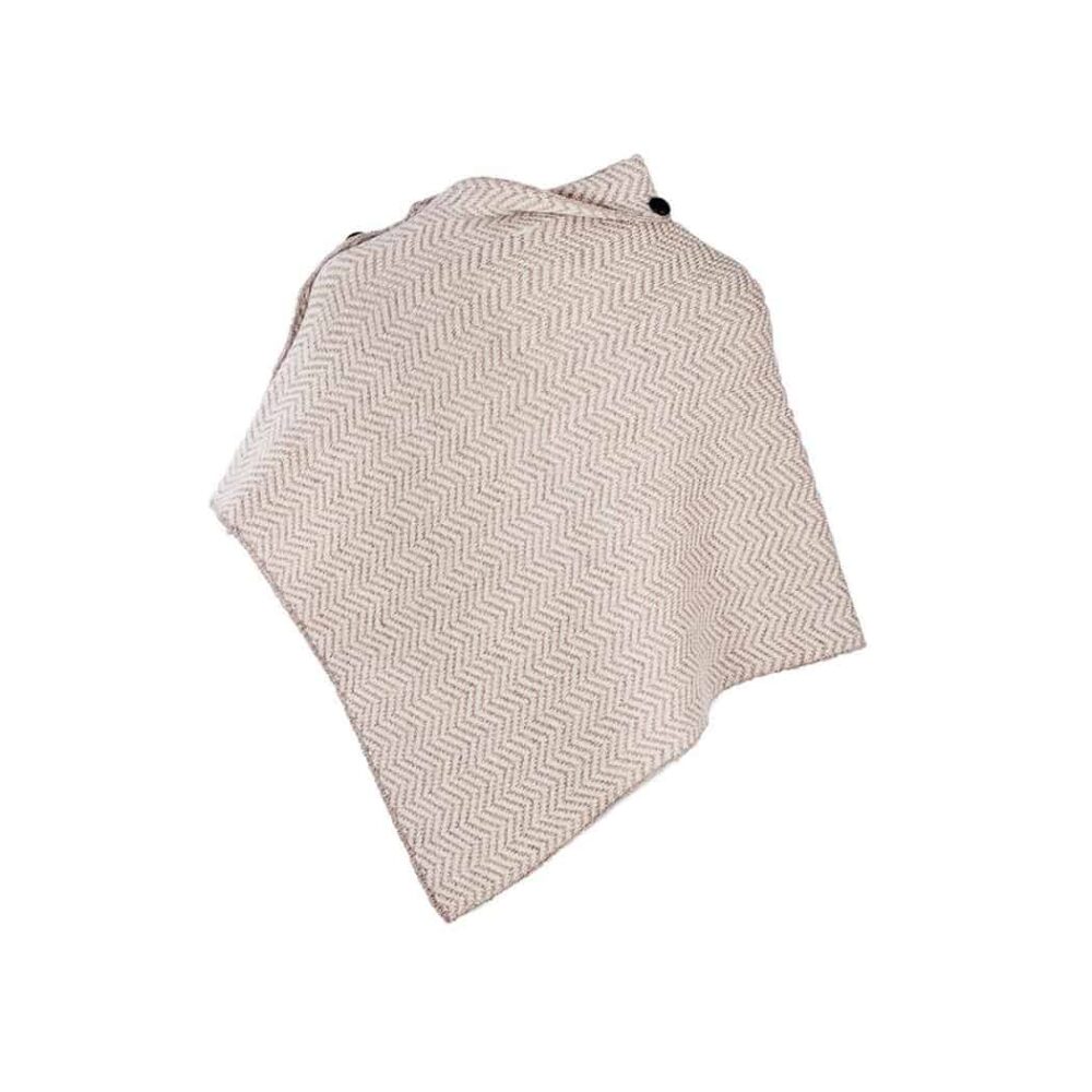 Women's Irish Wool Herringbone Poncho