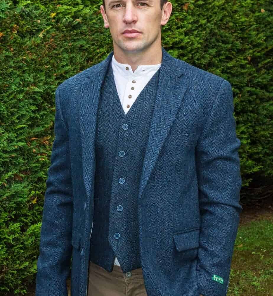 Classic Irish Wool Sports Jacket - Blue