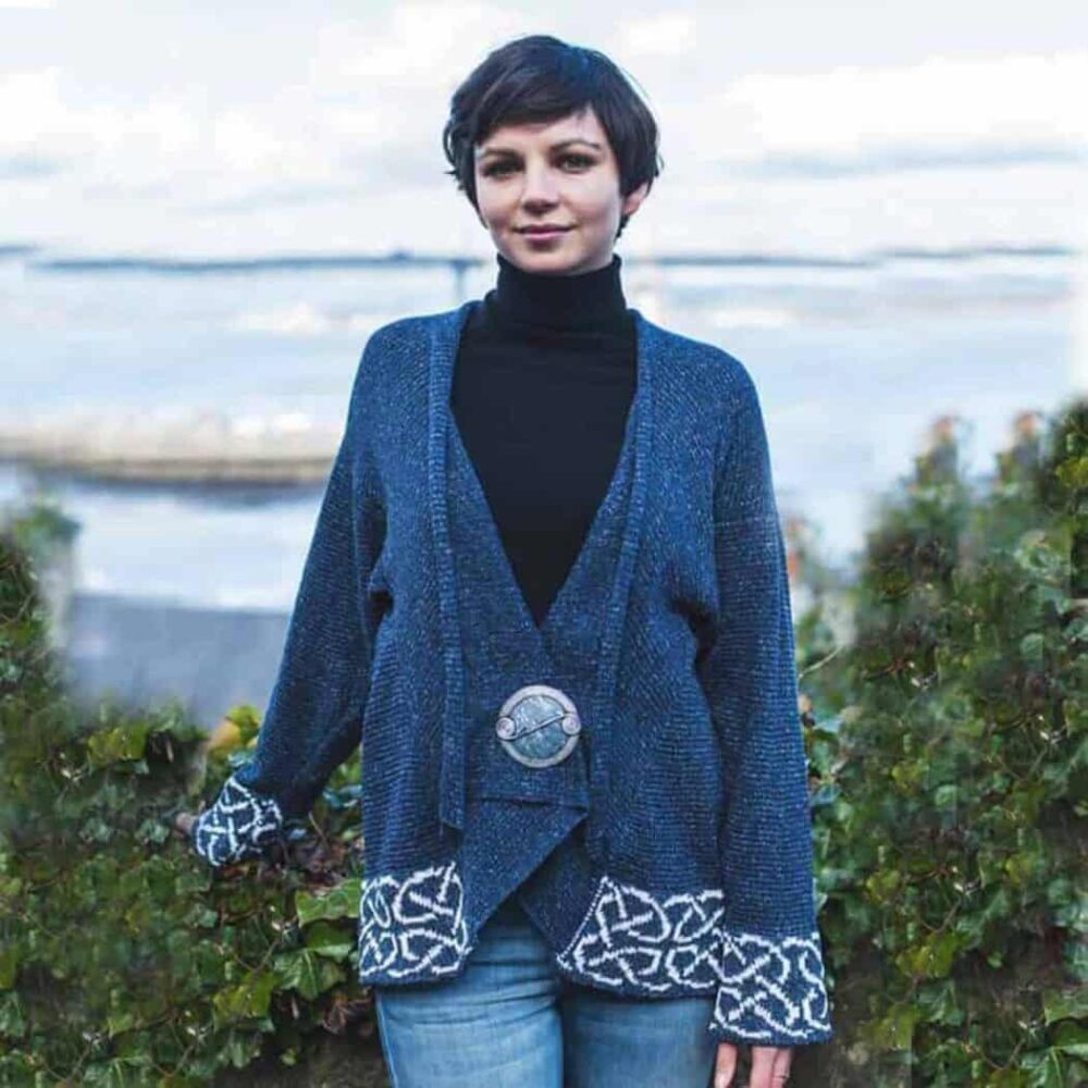 Celtic Scroll Wrap Pin - Blue