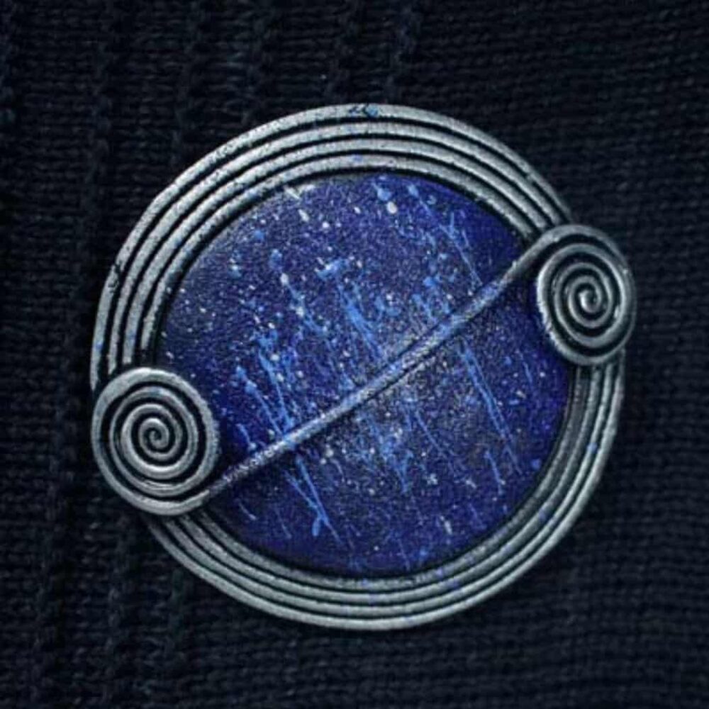 Celtic Scroll Wrap Pin - Blue