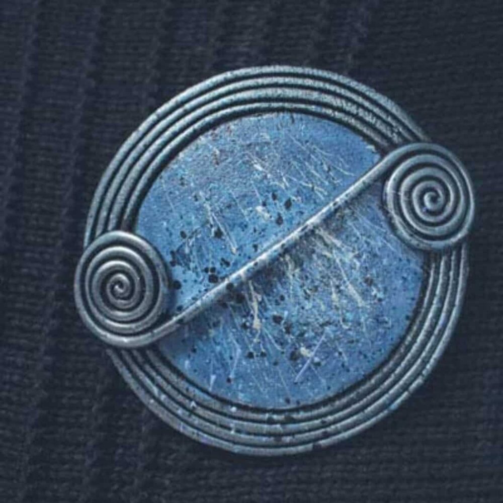 Celtic Scroll Wrap Pin - Blue