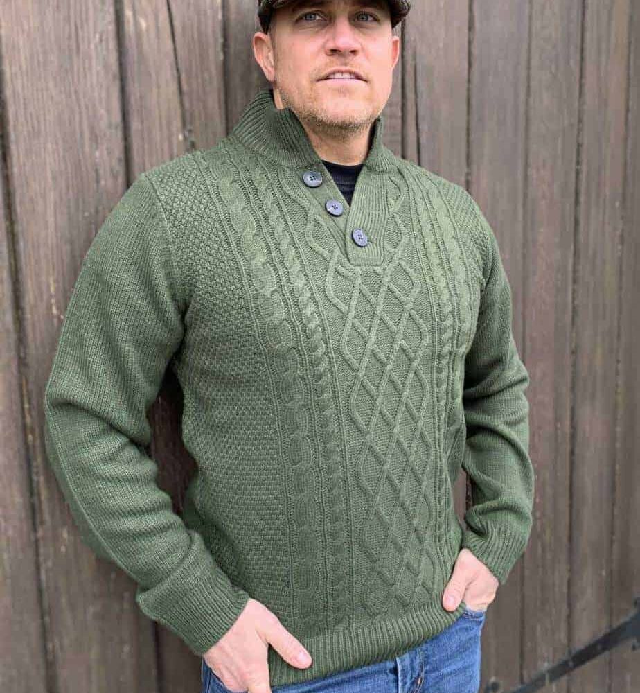 Irish Burren Sweater - Green