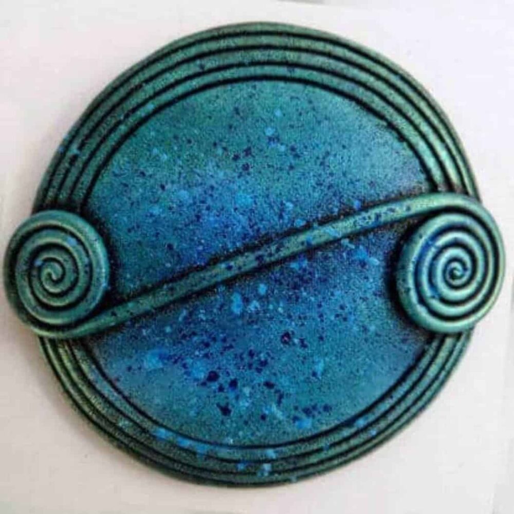 Celtic Scroll Wrap Pin - Blue