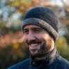 Crochet Turn-Up Beanie Cap - Gray