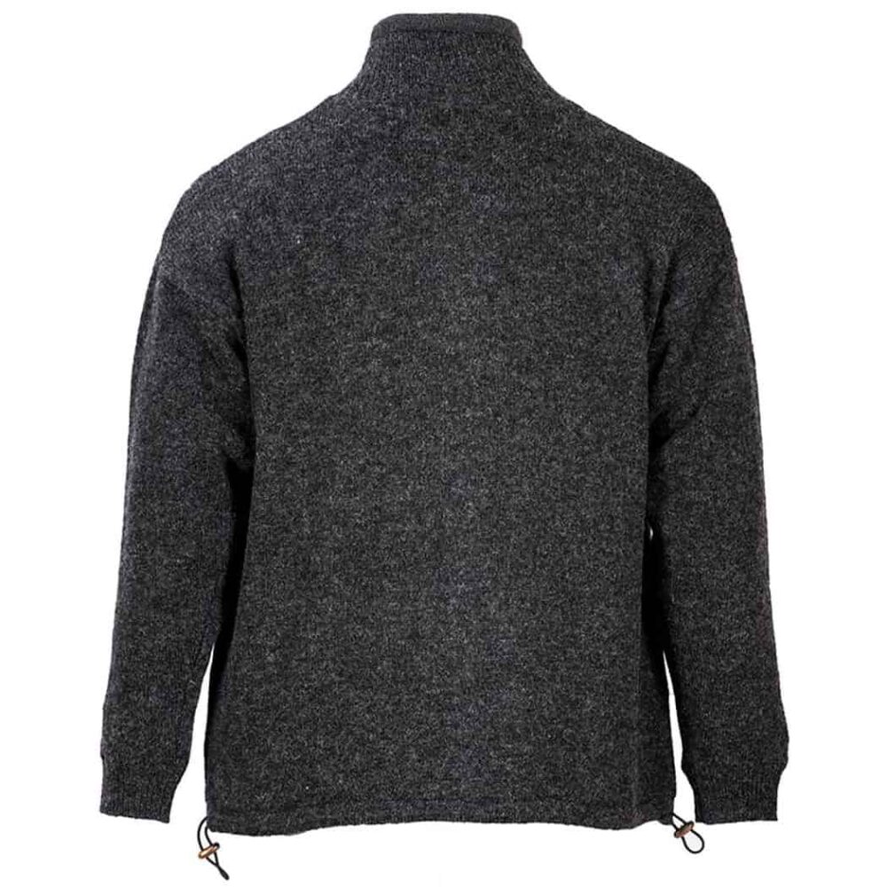 Irish Wool Aran Zip Up Cardigan For Men - Gray