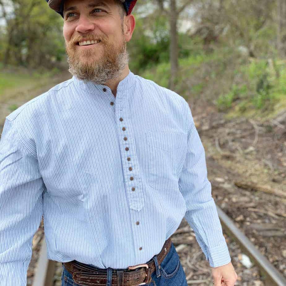 Grandad Collar Shirt for Men