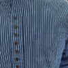 Collarless Dress Shirt - Dark Blue Stripe - Image 3