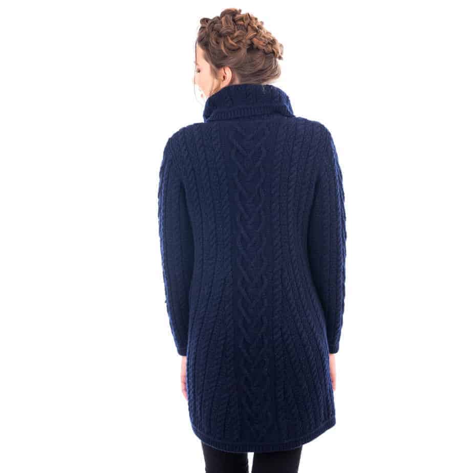 Classic Irish Aran Cable Knit Coat