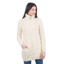 Women's Irish Full Zip Cardigan - Merino Wool