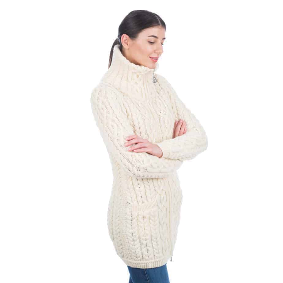 Women's Irish Full, Double Zipper Cardigan - Merino Wool