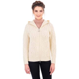 Women's Irish Hooded Cable Knit 