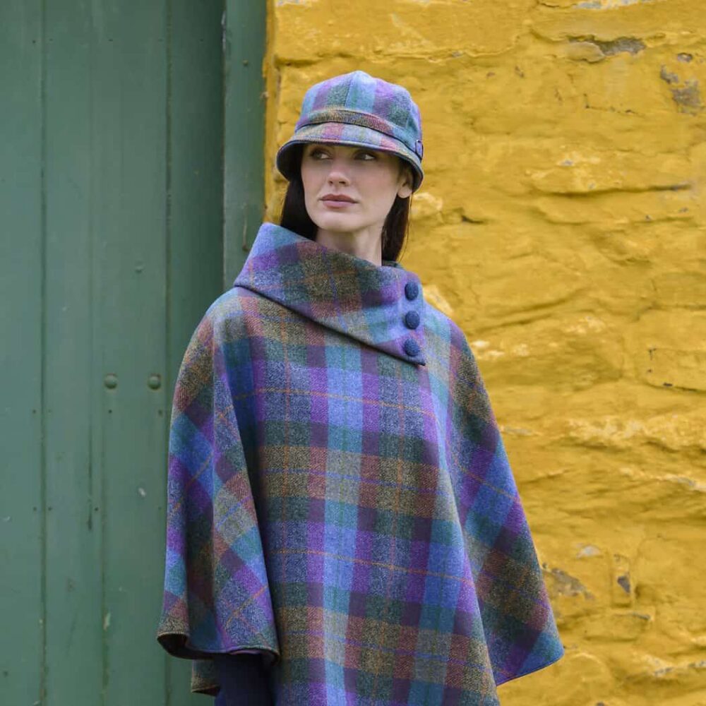 Irish Tweed Flapper For Women - Purple and Blue