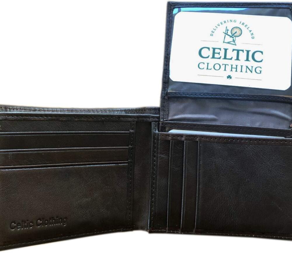 Men's Leather Wallet | Book of Kells Design | 100% Real Leather