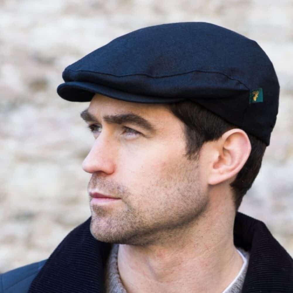Irish Linen Newsboy Cap Black Celtic Clothing Company