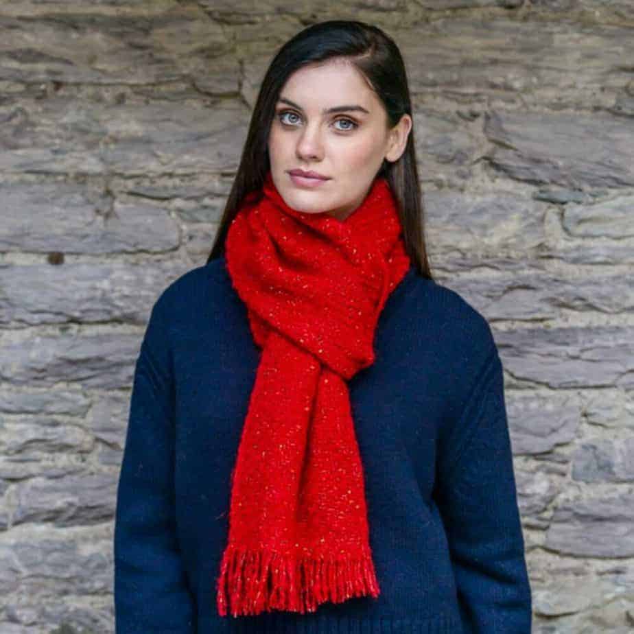 Women's Winter Knit Scarf - Kells, Red