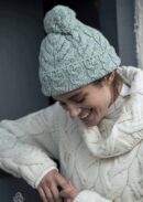 Super Soft Green Merino Wool Hat with PomPom