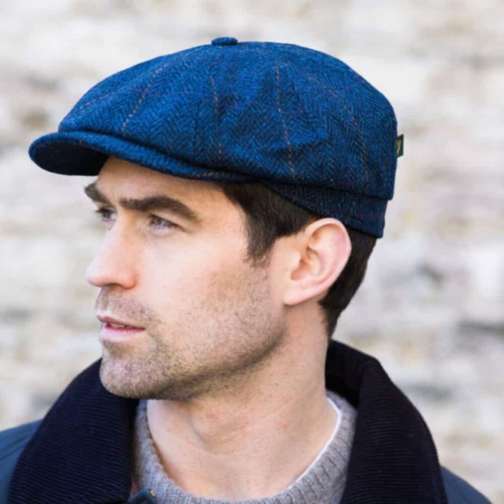 Irish Tweed Vintage Golf Cap - Blue