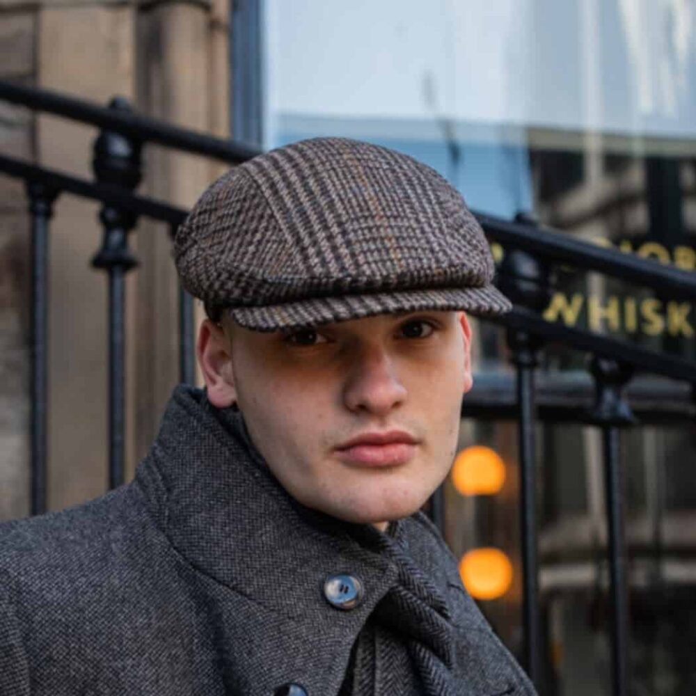 Traditional Irish Wool Kerry Cap - Brown Check