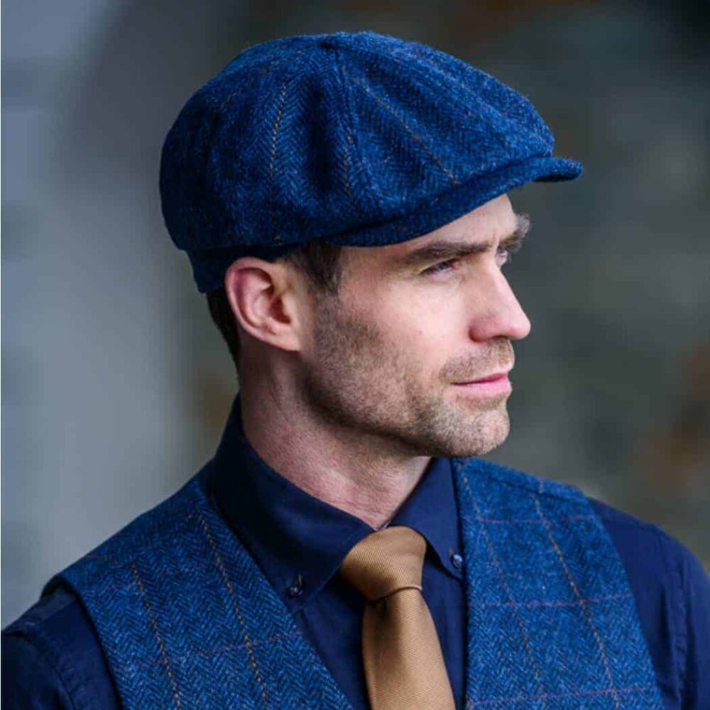 Irish Tweed Vintage Golf Cap - Blue