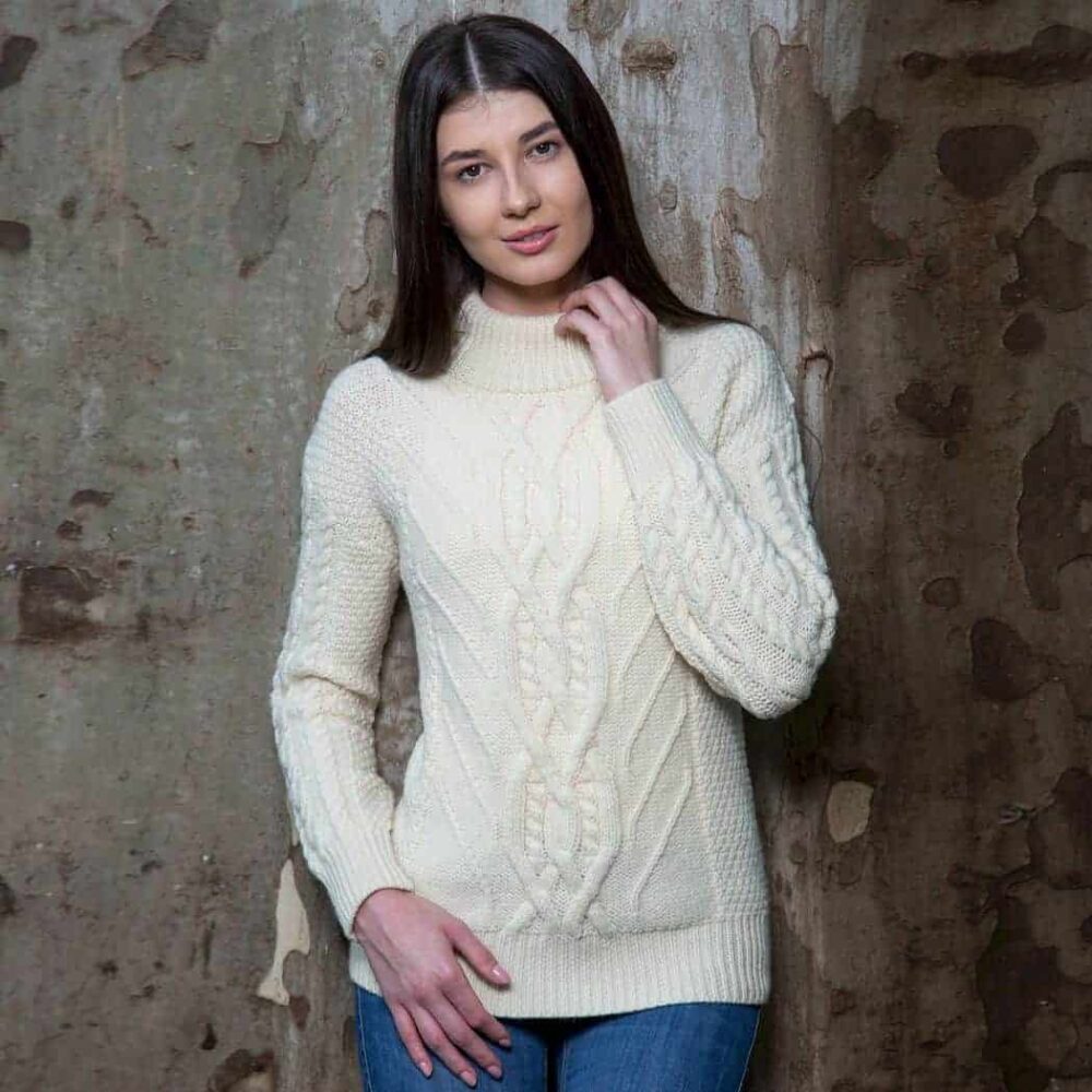 Women's Turtleneck Cable Knit Sweater