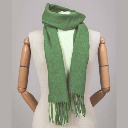 Foxford Scarf for Men - Leaf Green. Made in Ireland.