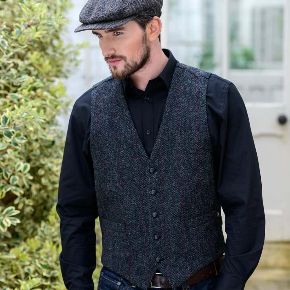 Firefighter Tweed Vest and Cap.