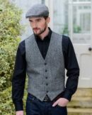 Men's Tweed Vest and Ivy Trinity Cap - Gray Herringbone