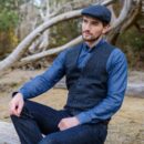 Irish Tweed Vest and Flat Cap - Thin Blue Line