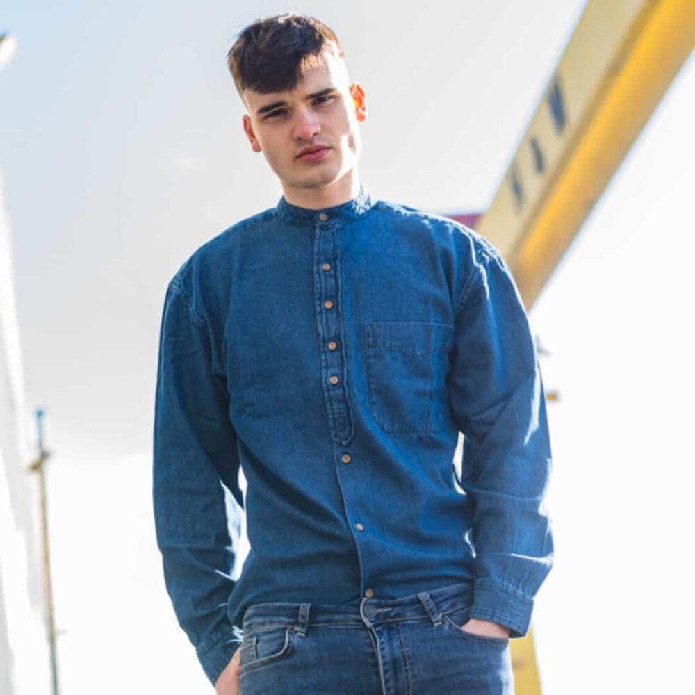 Grandfather-Shirt-Denim-Blue